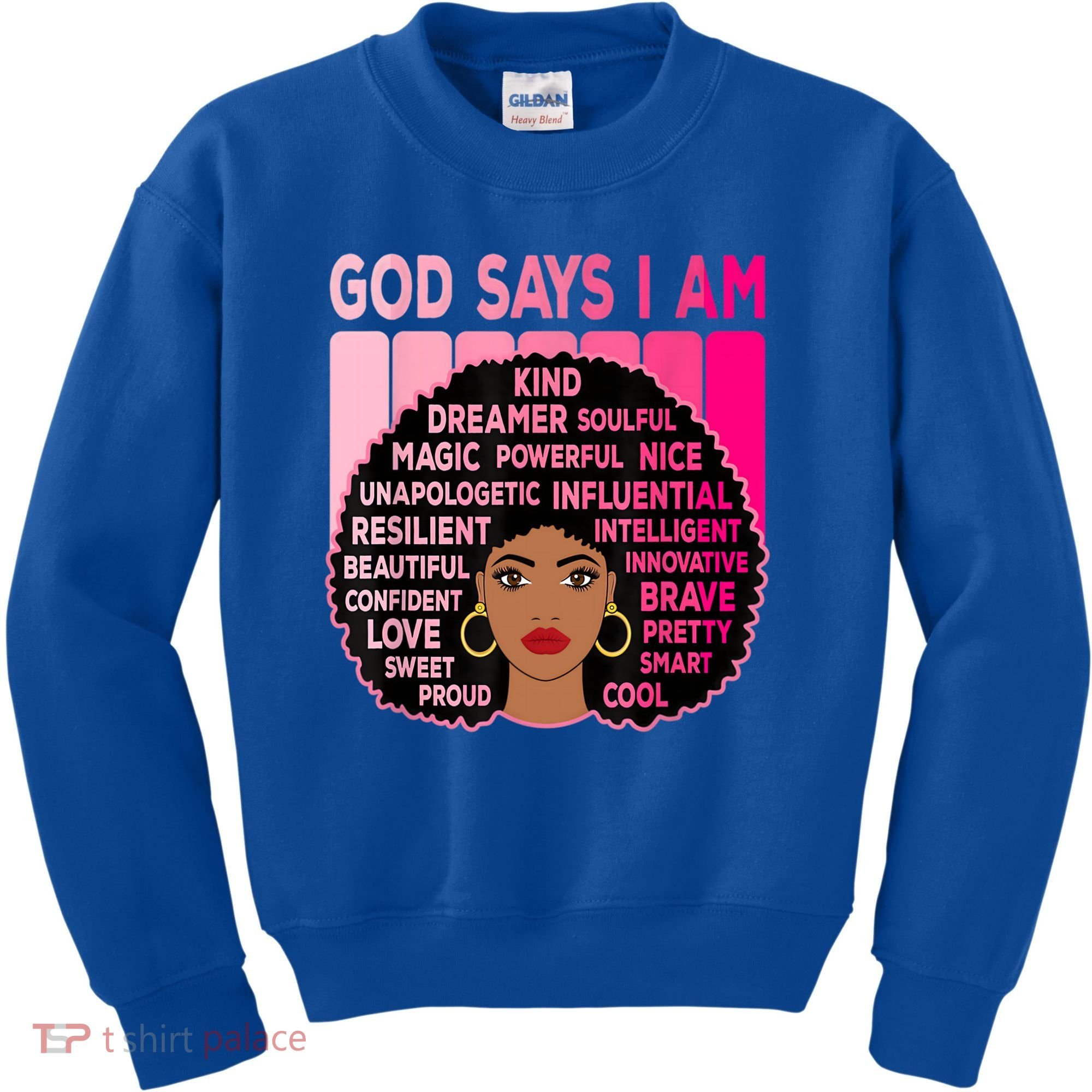 Black God Says I Am Black Melanin History Month Pride Great Gift Kids Sweatshirt