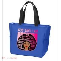 Black God Says I Am Black Melanin History Month Pride Great Gift Tote Bag thumb 3