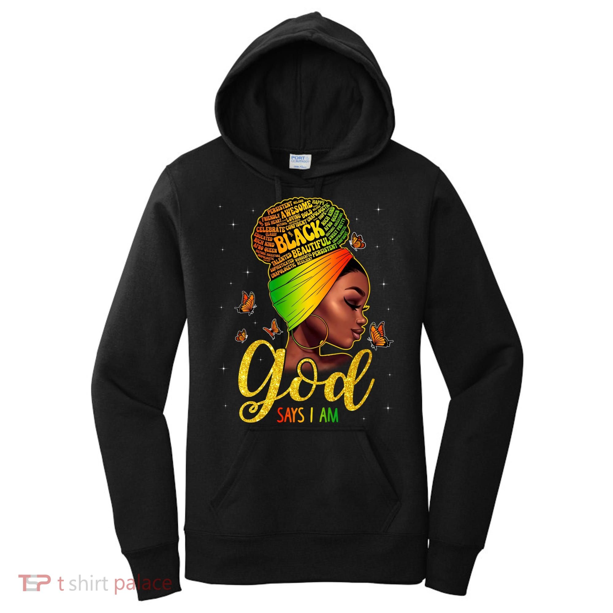 Black God Says I Am Juneteenth Black History Month Blm Gift Women's Hoodie