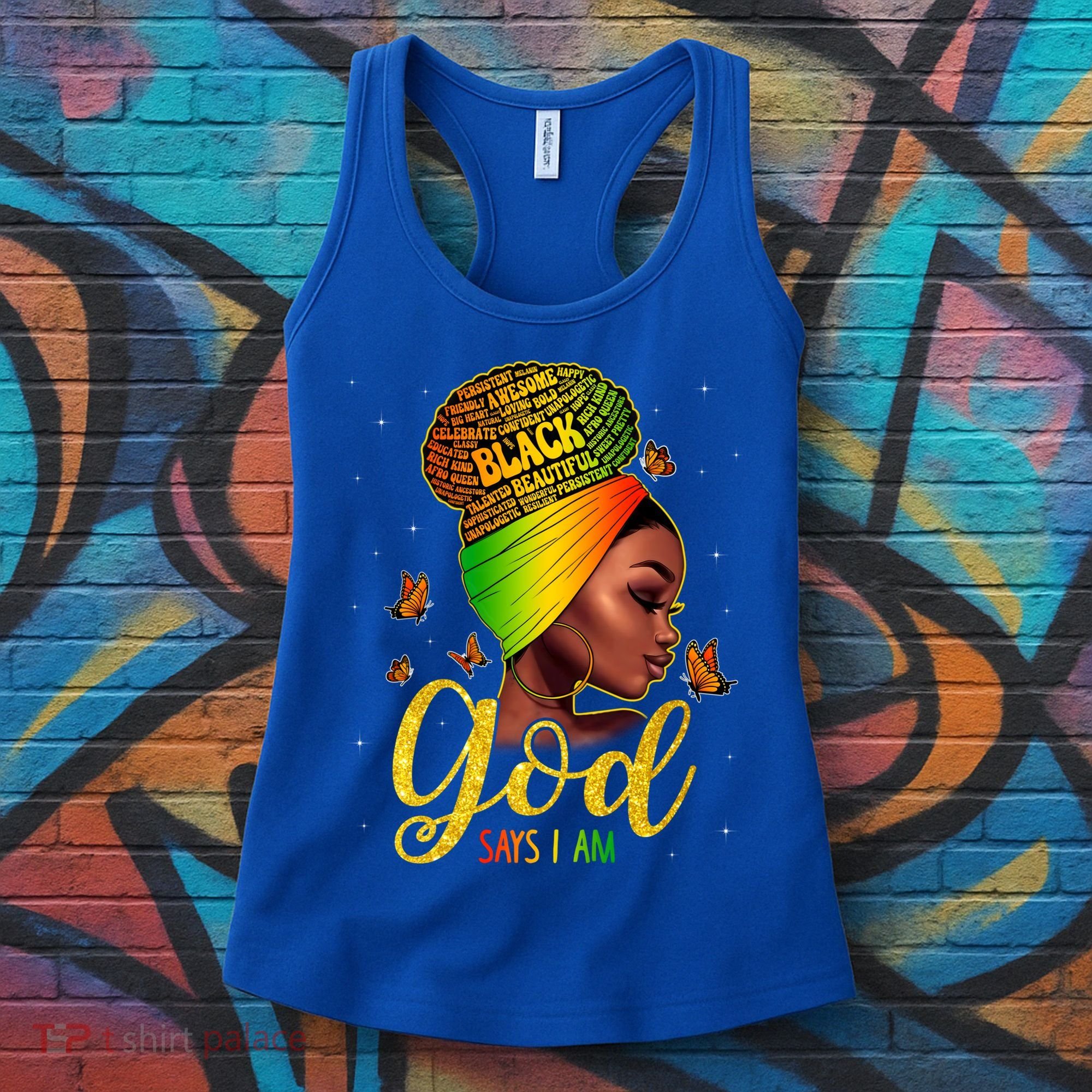 Black God Says I Am Juneteenth Black History Month Blm Gift Women's Tank Top