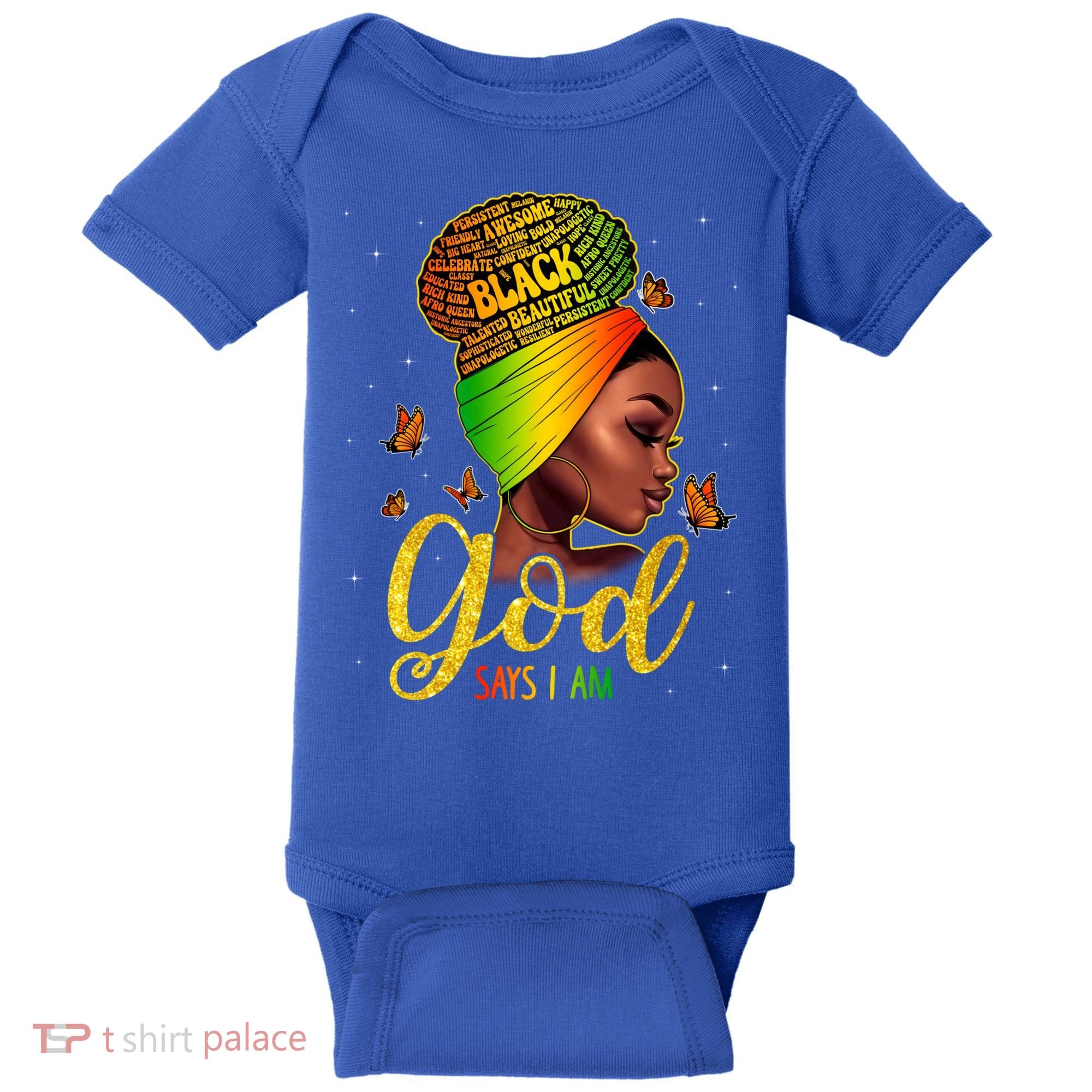 Black God Says I Am Juneteenth Black History Month Blm Gift Baby Bodysuit