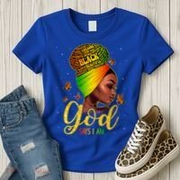 Black God Says I Am Juneteenth Black History Month Blm Gift Women's T-Shirt thumb 3