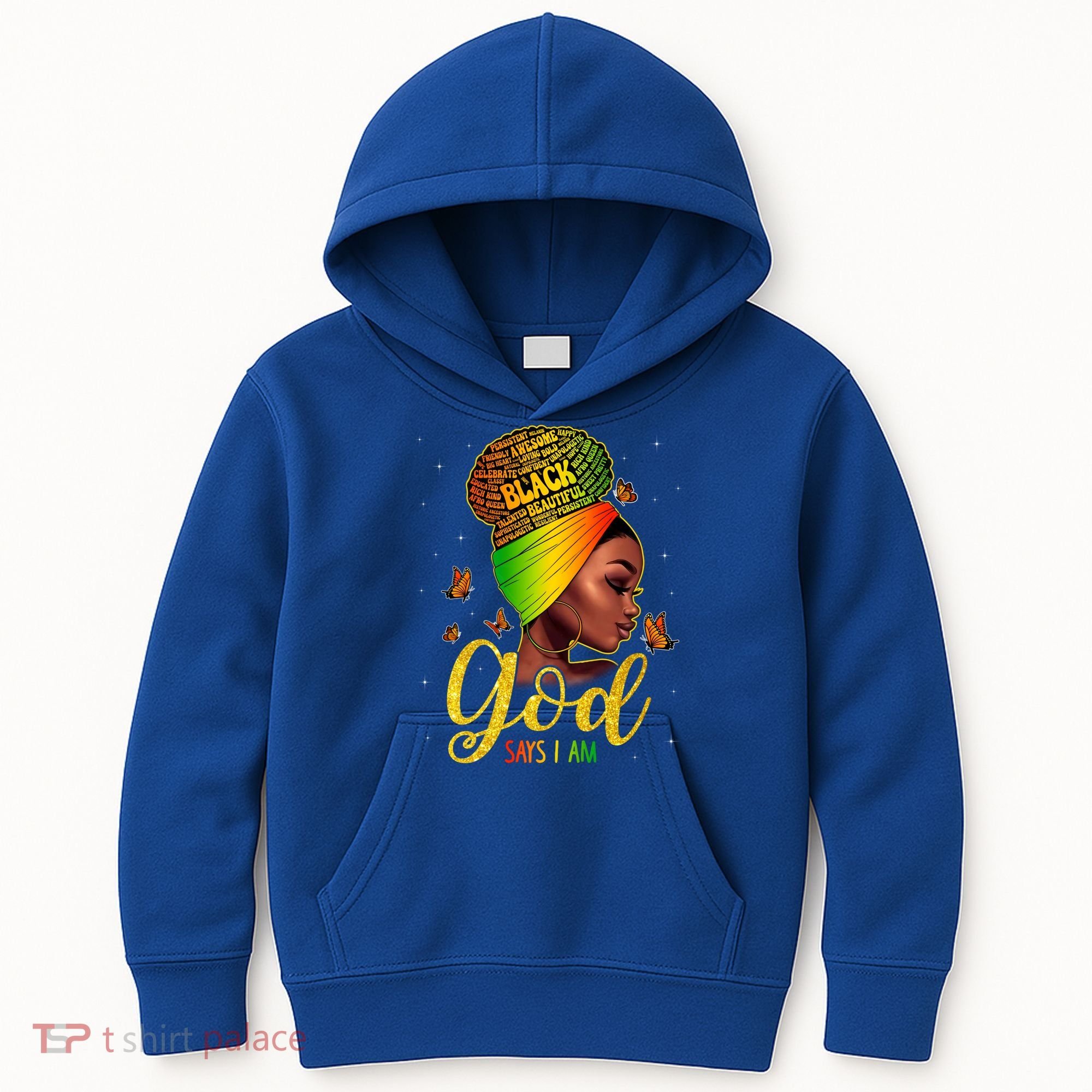 Black God Says I Am Juneteenth Black History Month Blm Gift Kids Hoodie