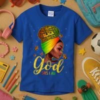 Black God Says I Am Juneteenth Black History Month Blm Gift Kids T-Shirt thumb 3