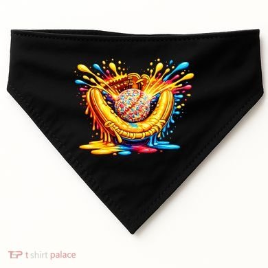 Baseball Glove Splatter Ice Cream Drip USA-Made Doggie Bandana