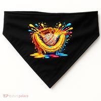 Baseball Glove Splatter Ice Cream Drip USA-Made Doggie Bandana thumb 0