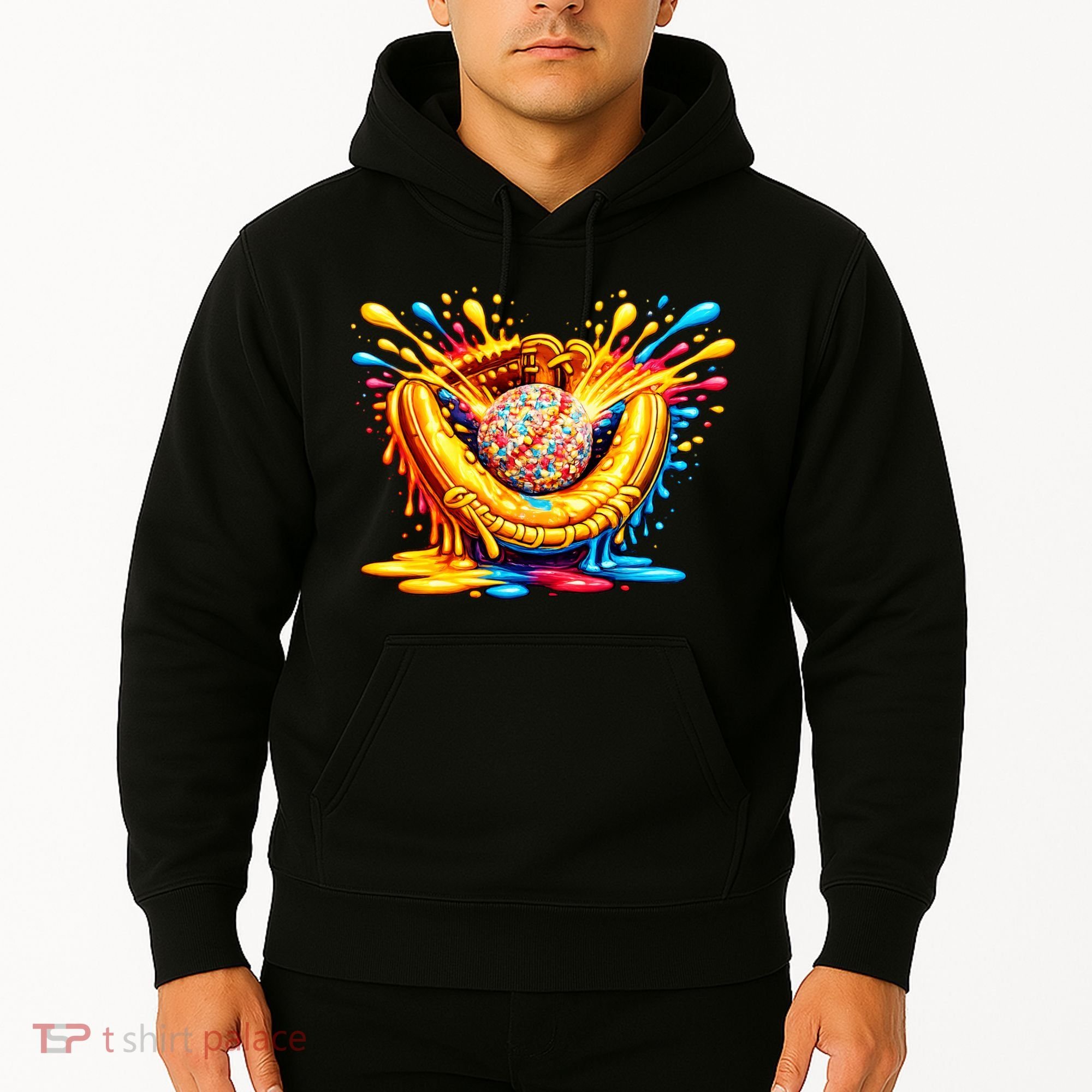 Baseball Glove Splatter Ice Cream Drip Hoodie