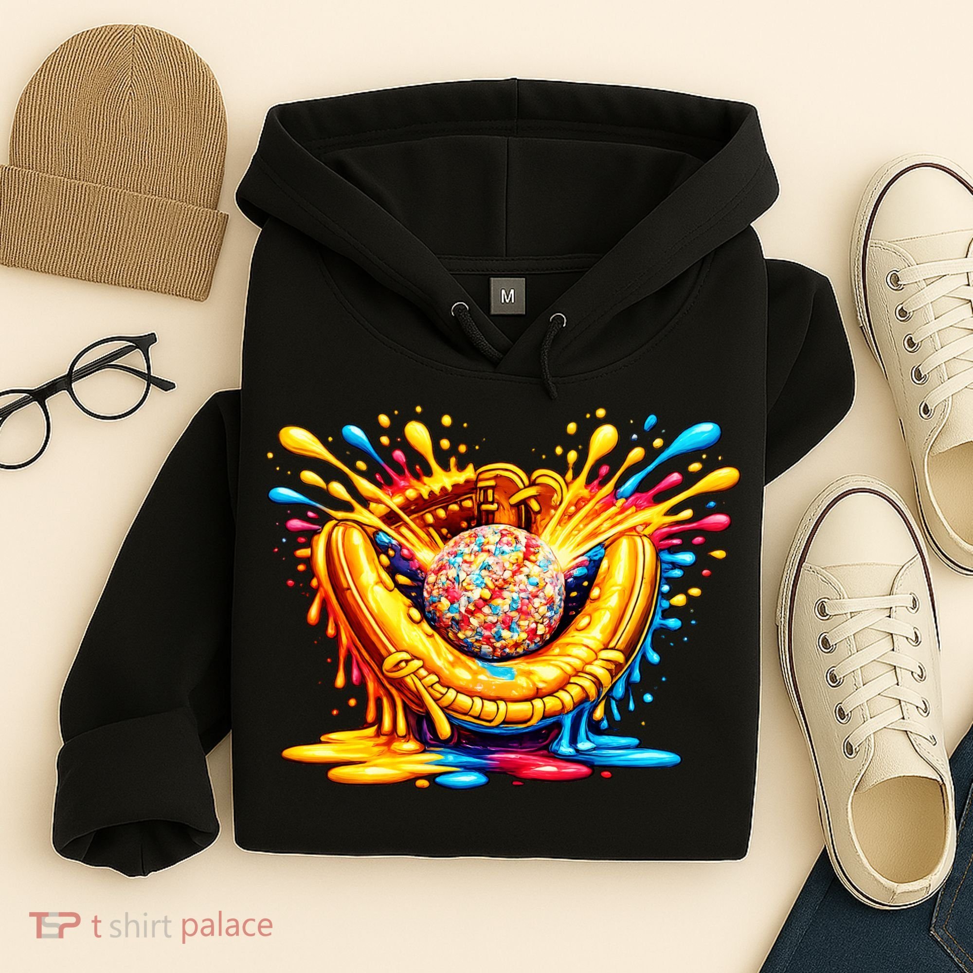 Baseball Glove Splatter Ice Cream Drip Hoodie