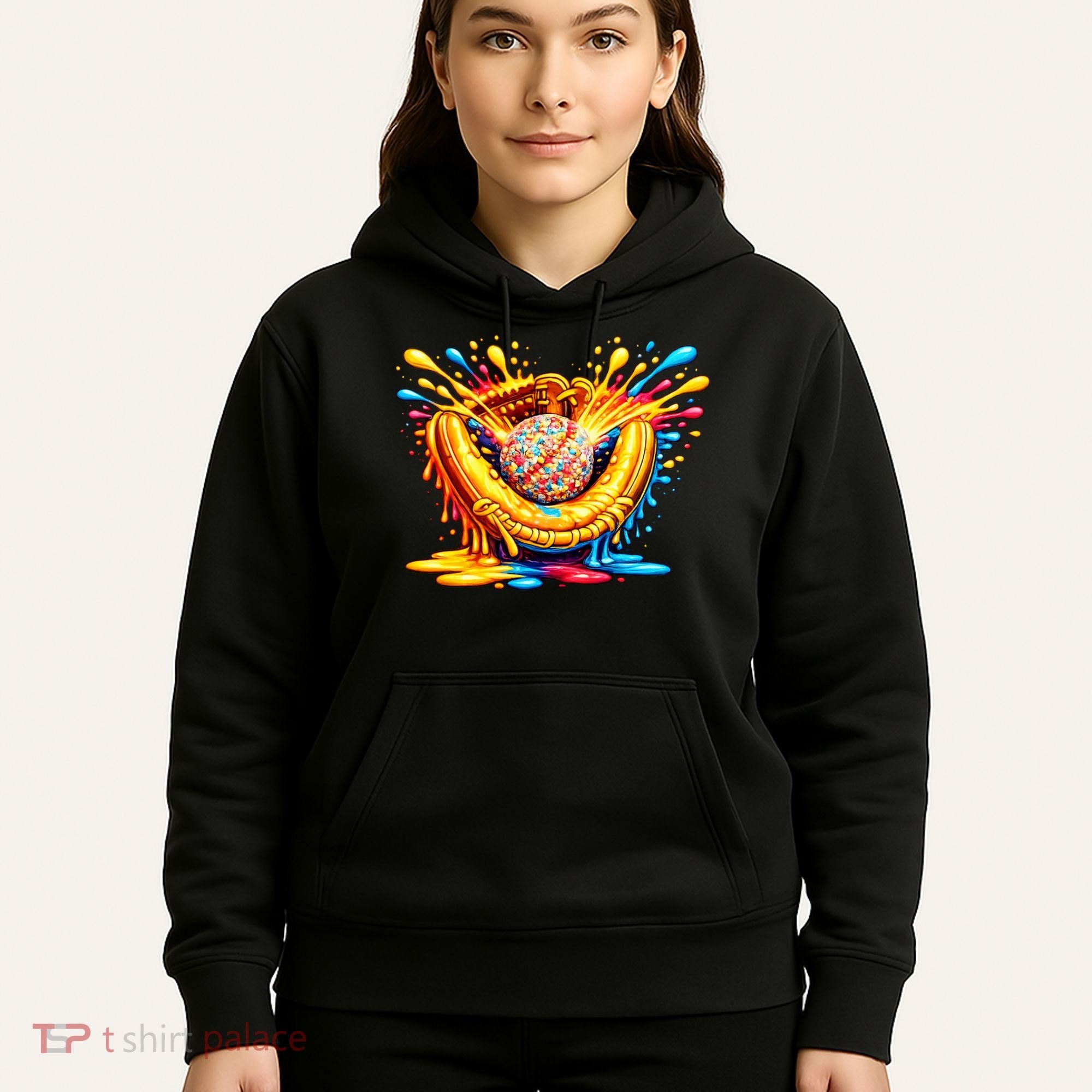 Baseball Glove Splatter Ice Cream Drip Hoodie