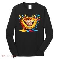 Baseball Glove Splatter Ice Cream Drip Long Sleeve Shirt thumb 0