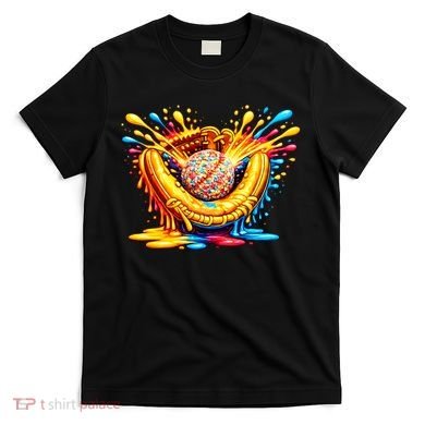 Baseball Glove Splatter Ice Cream Drip T-Shirt
