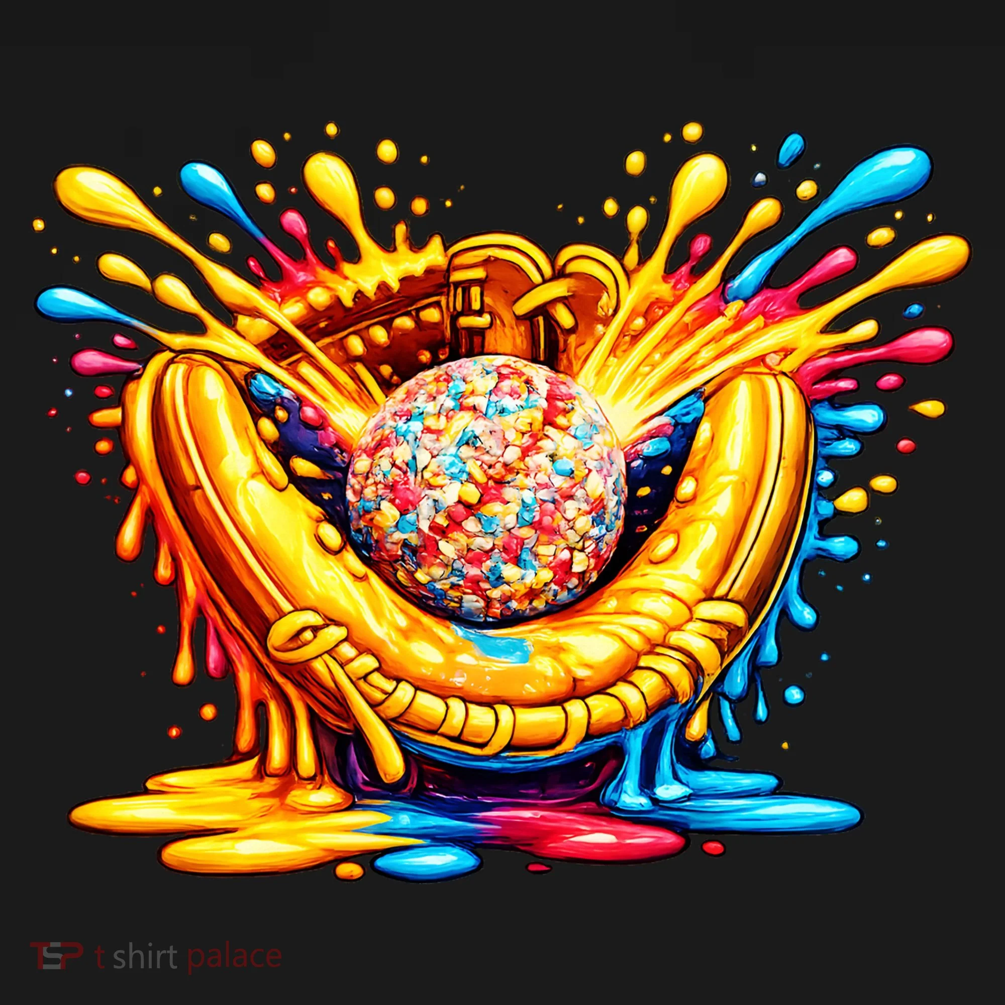 Baseball Glove Splatter Ice Cream Drip Button