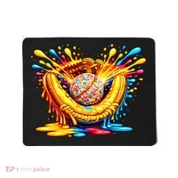 Baseball Glove Splatter Ice Cream Drip Mousepad thumb 0
