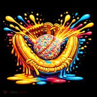 Baseball Glove Splatter Ice Cream Drip Baby Bodysuit thumb 2
