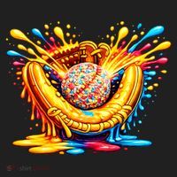 Baseball Glove Splatter Ice Cream Drip Hat thumb 2