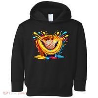 Baseball Glove Splatter Ice Cream Drip Toddler Hoodie thumb 0