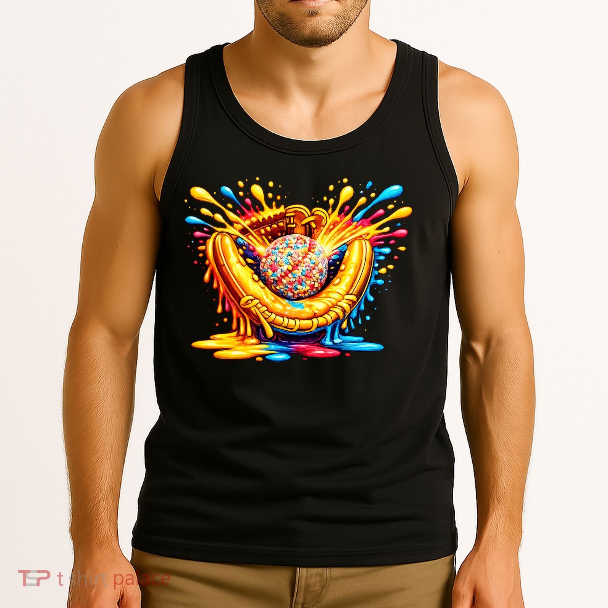 Baseball Glove Splatter Ice Cream Drip Tank Top