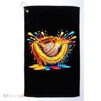 Baseball Glove Splatter Ice Cream Drip Golf Towel thumb 0