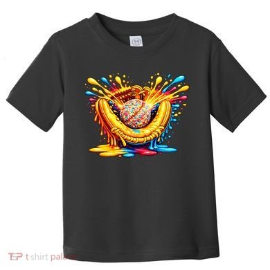 Baseball Glove Splatter Ice Cream Drip Toddler T-Shirt