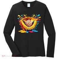 Baseball Glove Splatter Ice Cream Drip Women's Long Sleeve Shirt thumb 0