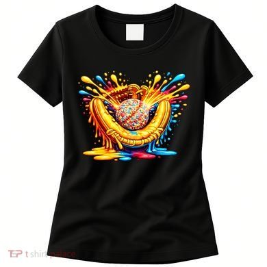 Baseball Glove Splatter Ice Cream Drip Women's T-Shirt