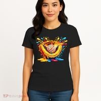 Baseball Glove Splatter Ice Cream Drip Women's T-Shirt thumb 4