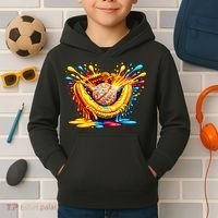 Baseball Glove Splatter Ice Cream Drip Kids Hoodie thumb 2