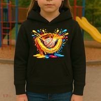 Baseball Glove Splatter Ice Cream Drip Kids Hoodie thumb 3