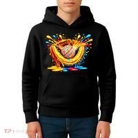 Baseball Glove Splatter Ice Cream Drip Kids Hoodie thumb 4