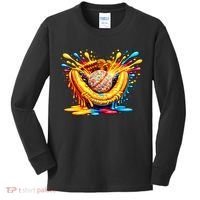 Baseball Glove Splatter Ice Cream Drip Kids Long Sleeve Shirt thumb 0