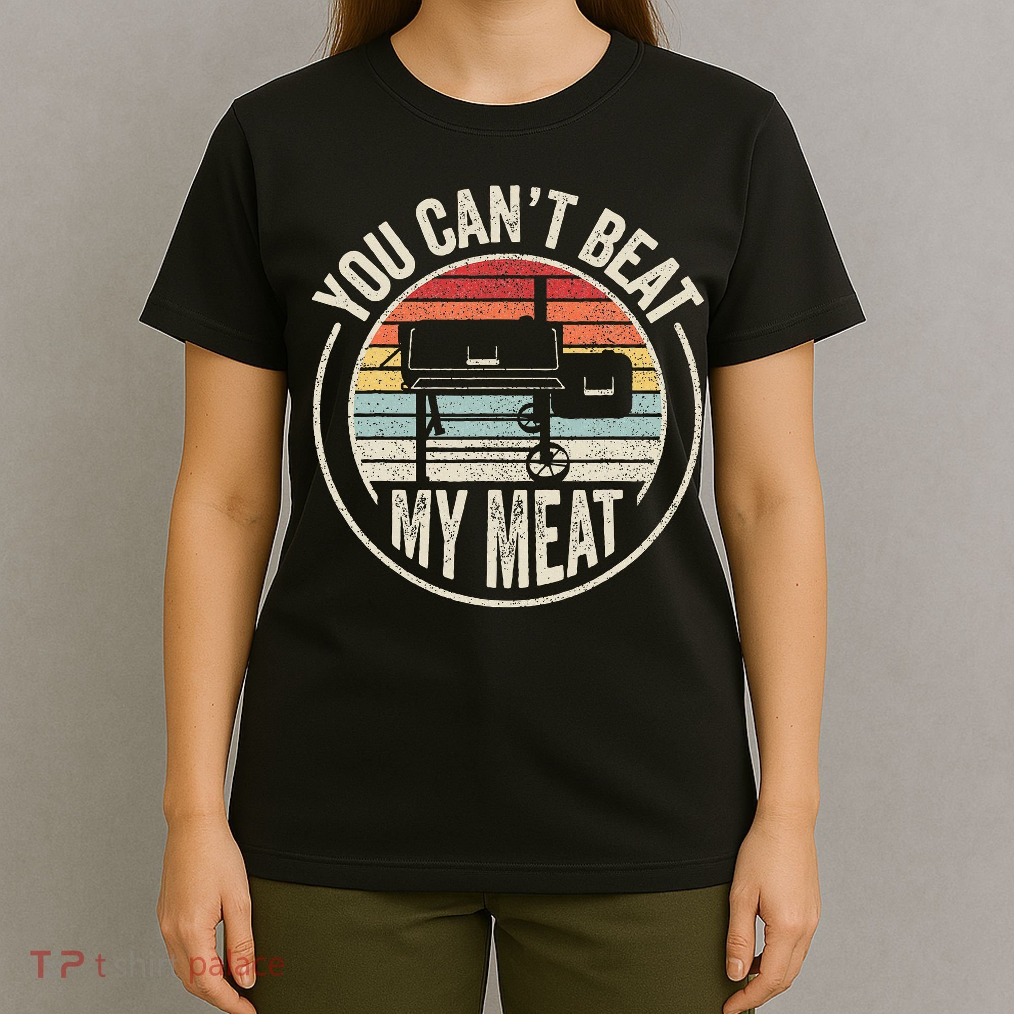 Bbq Grilling Smoking Retro Vintage You CanT Beat My Meat T-Shirt