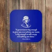 Big Governt Thomas Jefferson Quote Meaningful Gift Coaster thumb 0