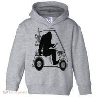 Bigfoot Golf Tee Sasquatch Driving Golf Toddler Hoodie thumb 0