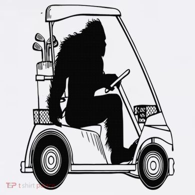 Bigfoot Golf Tee Sasquatch Driving Golf Flat Bill Trucker Hat