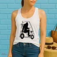 Bigfoot Golf Tee Sasquatch Driving Golf Women's Tank Top thumb 2