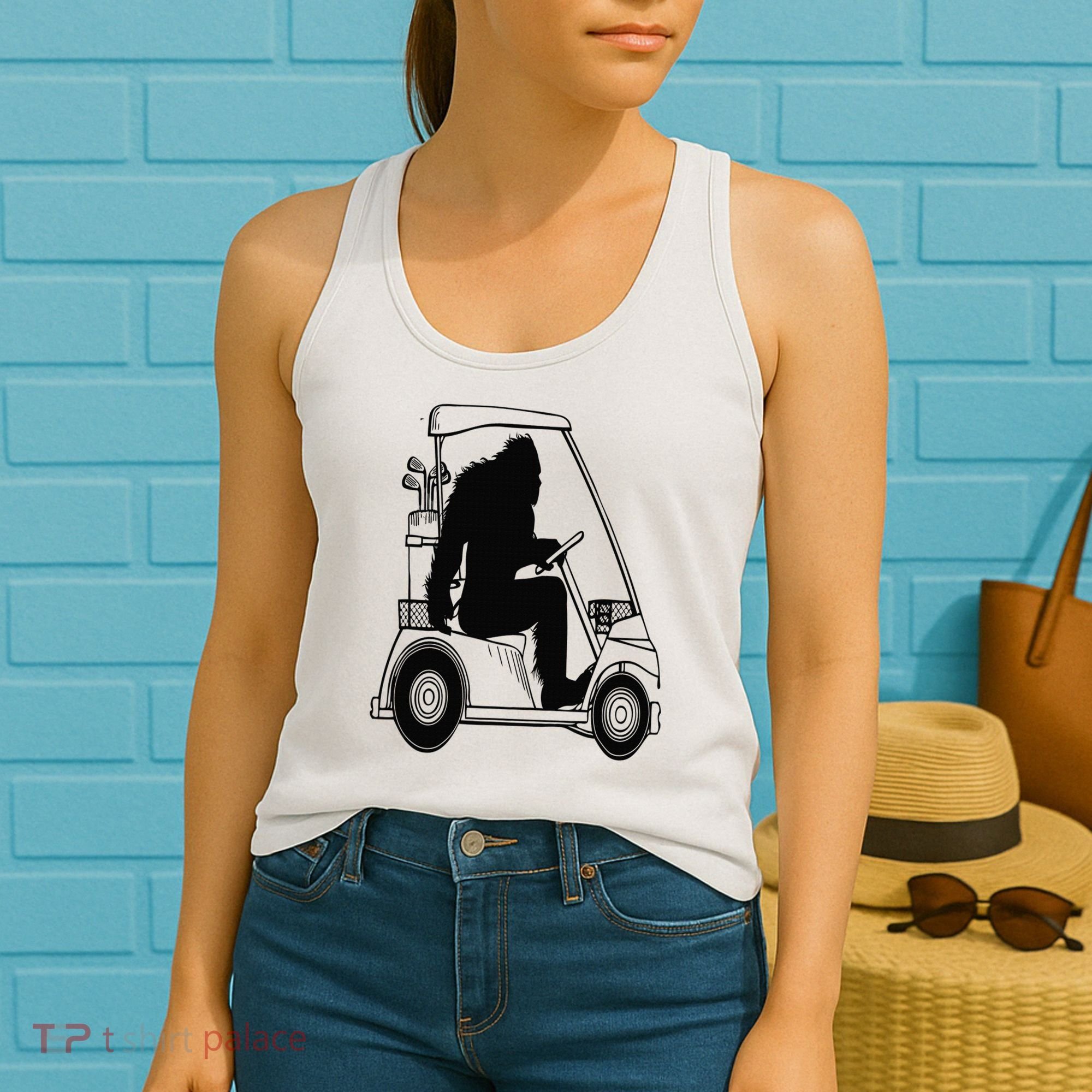 Bigfoot Golf Tee Sasquatch Driving Golf Women's Tank Top