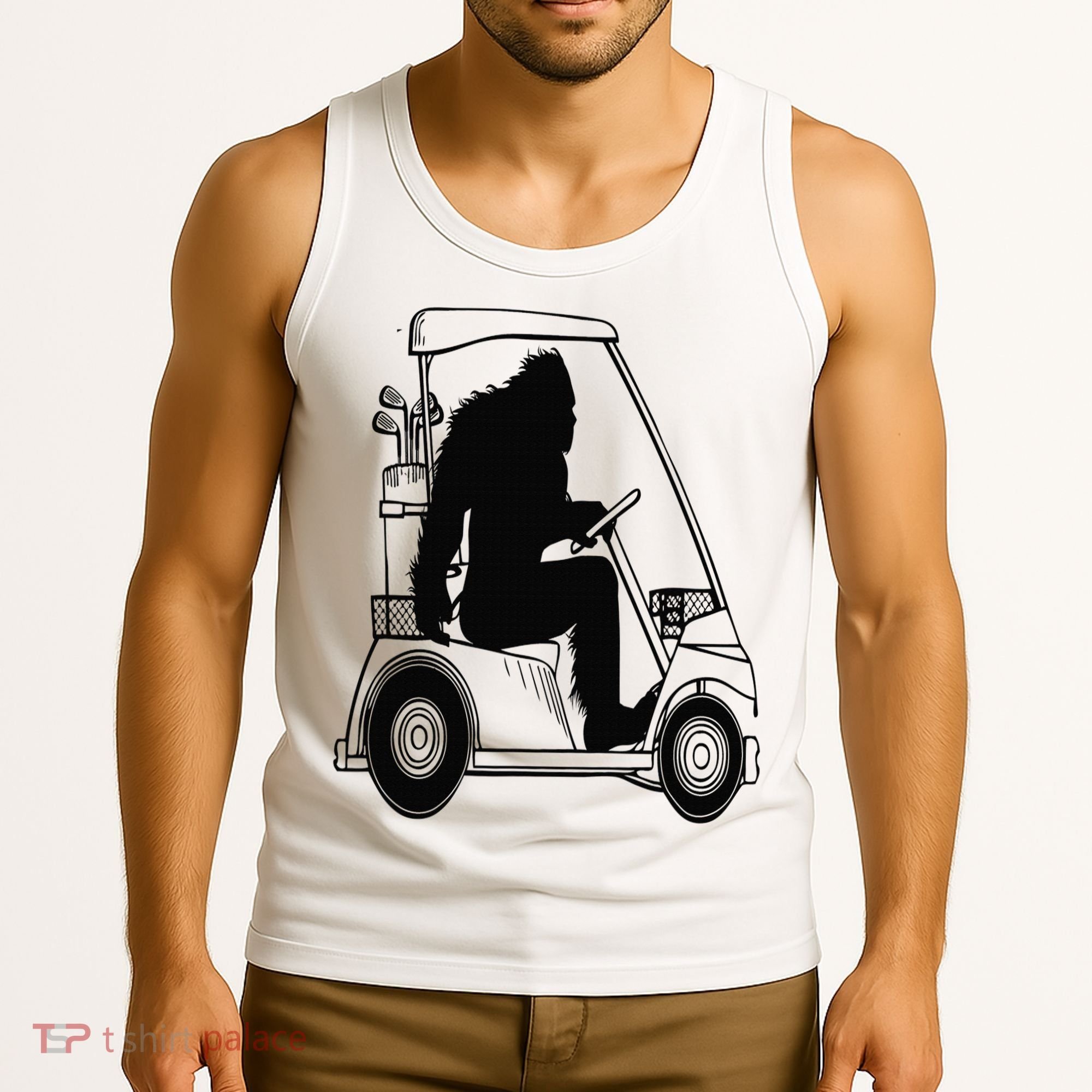 Bigfoot Golf Tee Sasquatch Driving Golf Tank Top