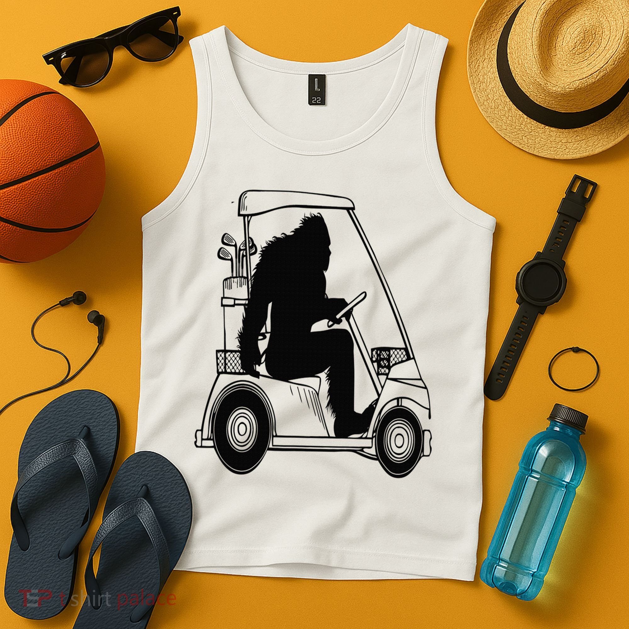 Bigfoot Golf Tee Sasquatch Driving Golf Tank Top