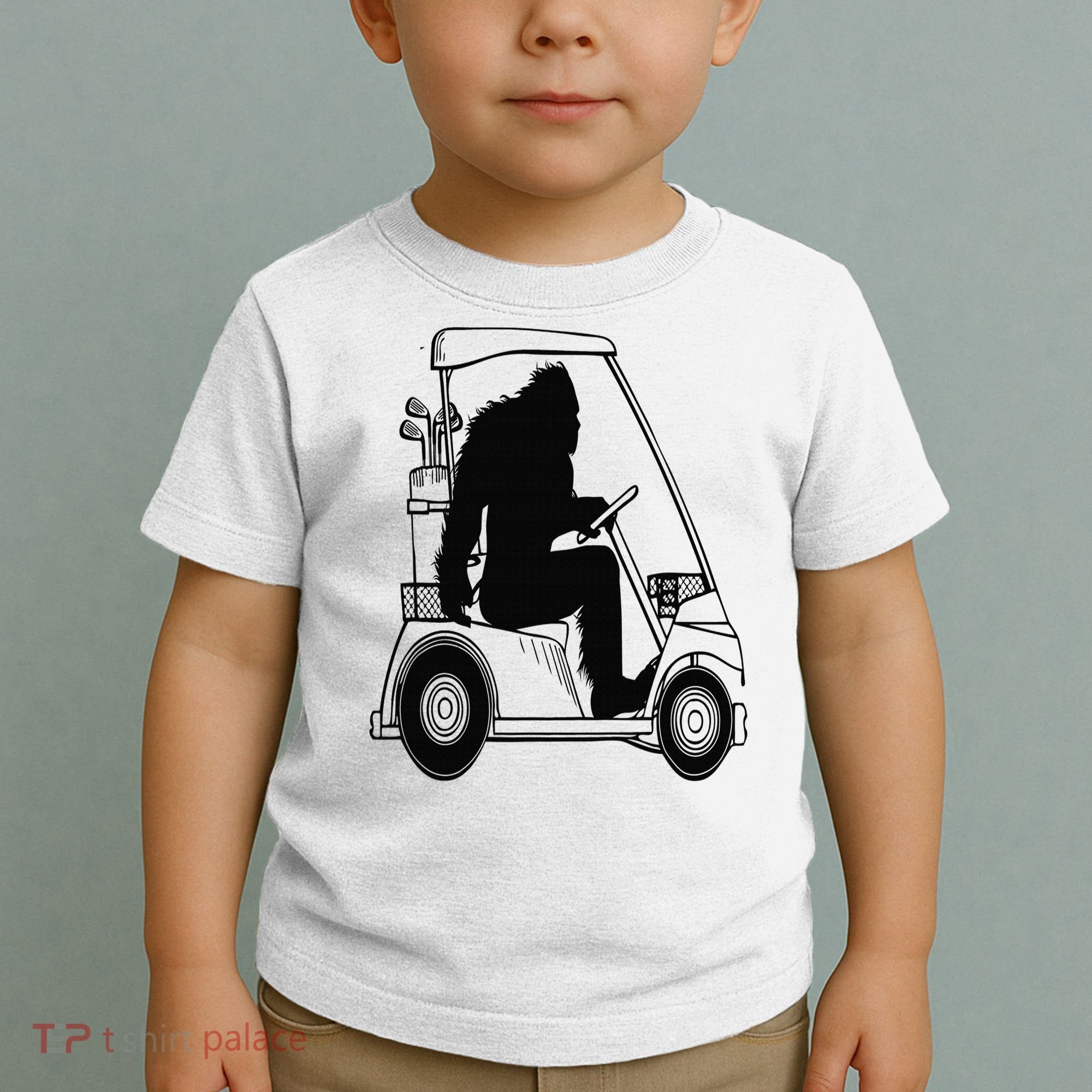 Bigfoot Golf Tee Sasquatch Driving Golf Toddler T-Shirt