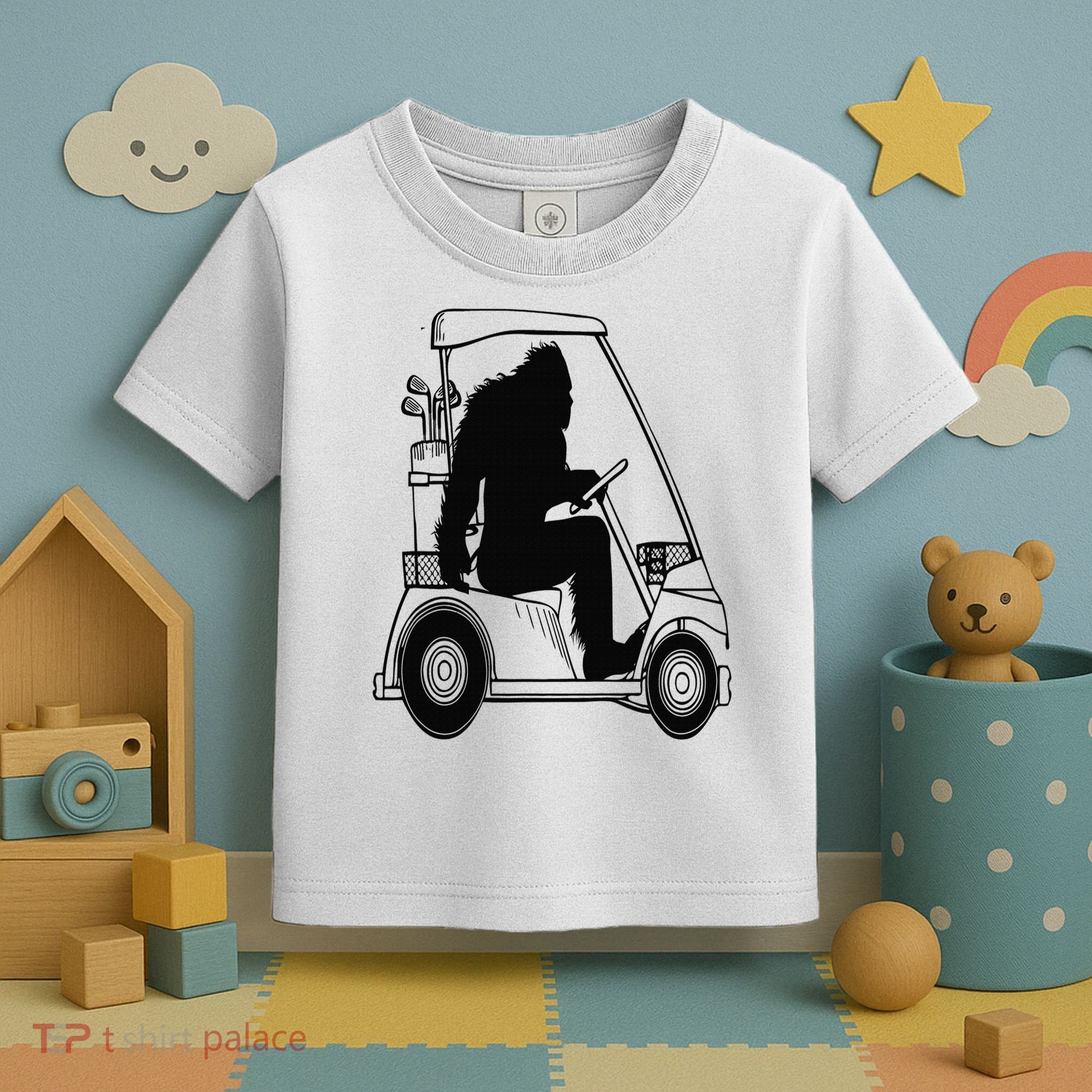 Bigfoot Golf Tee Sasquatch Driving Golf Toddler T-Shirt