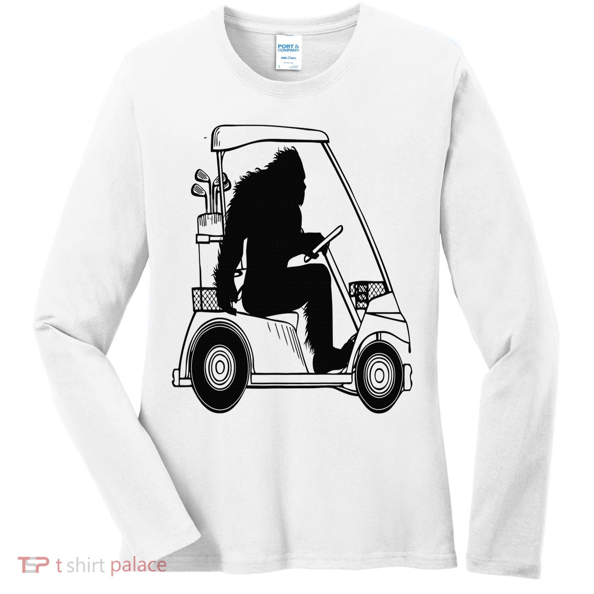 Bigfoot Golf Tee Sasquatch Driving Golf Women's Long Sleeve Shirt