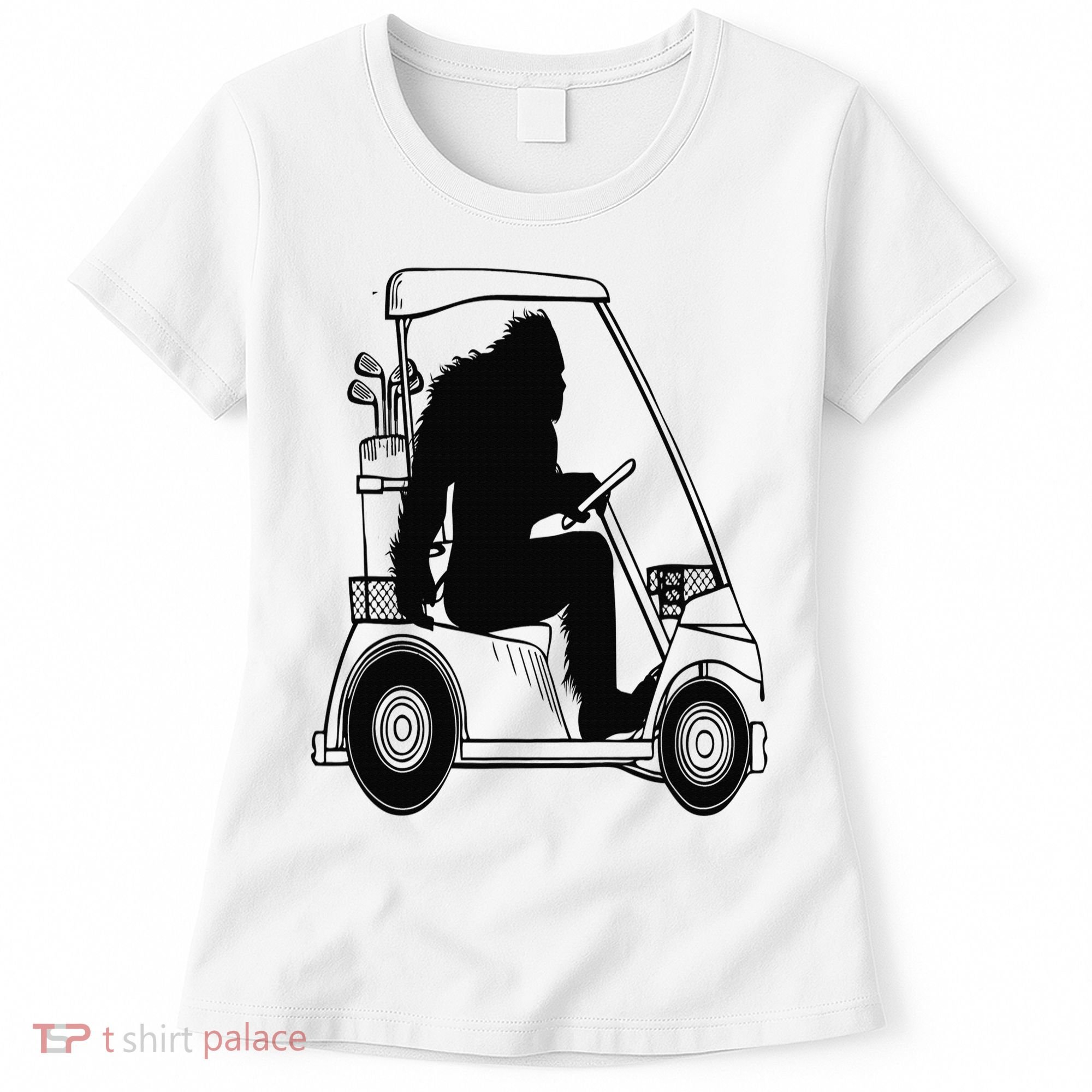 Bigfoot Golf Tee Sasquatch Driving Golf Women's T-Shirt