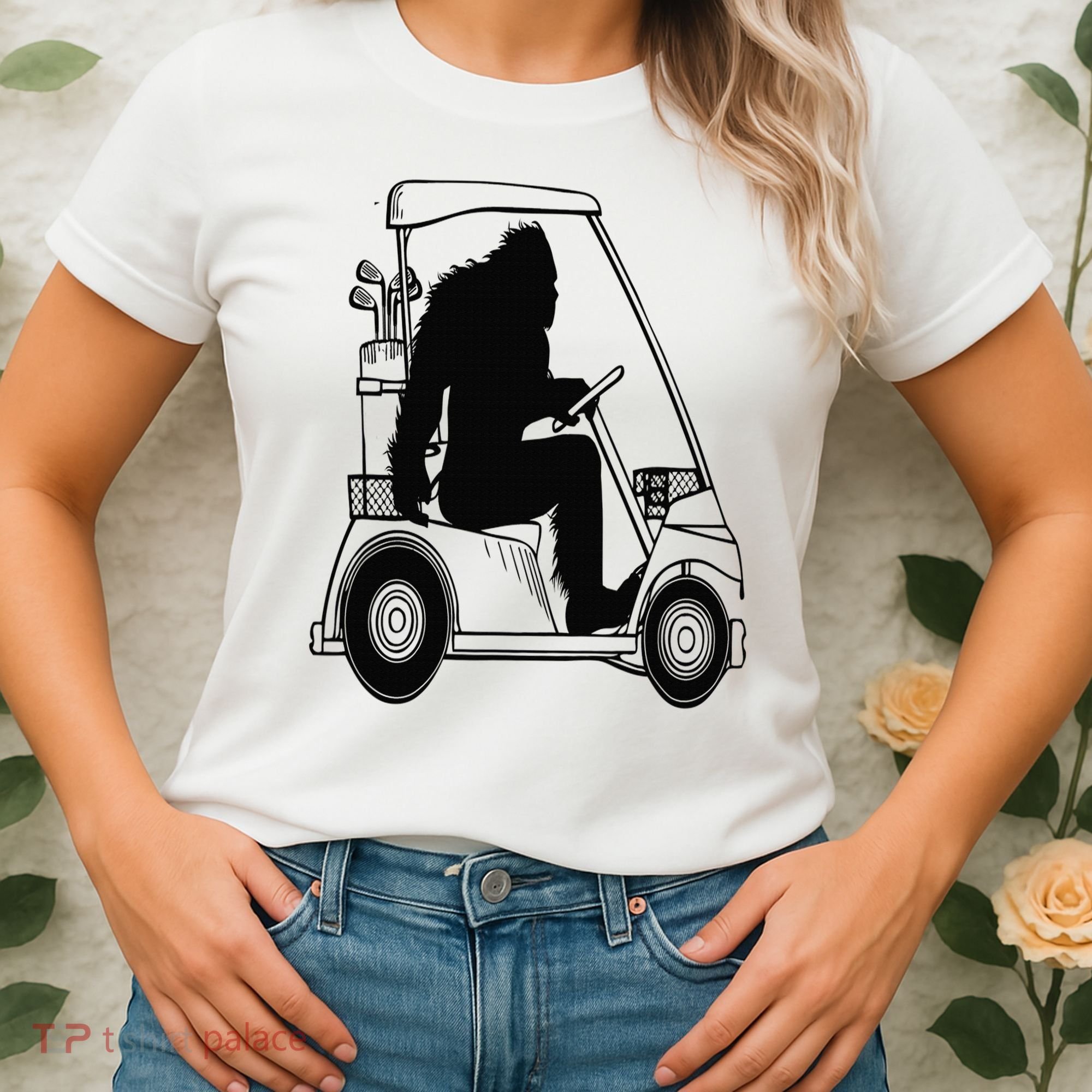 Bigfoot Golf Tee Sasquatch Driving Golf Women's T-Shirt