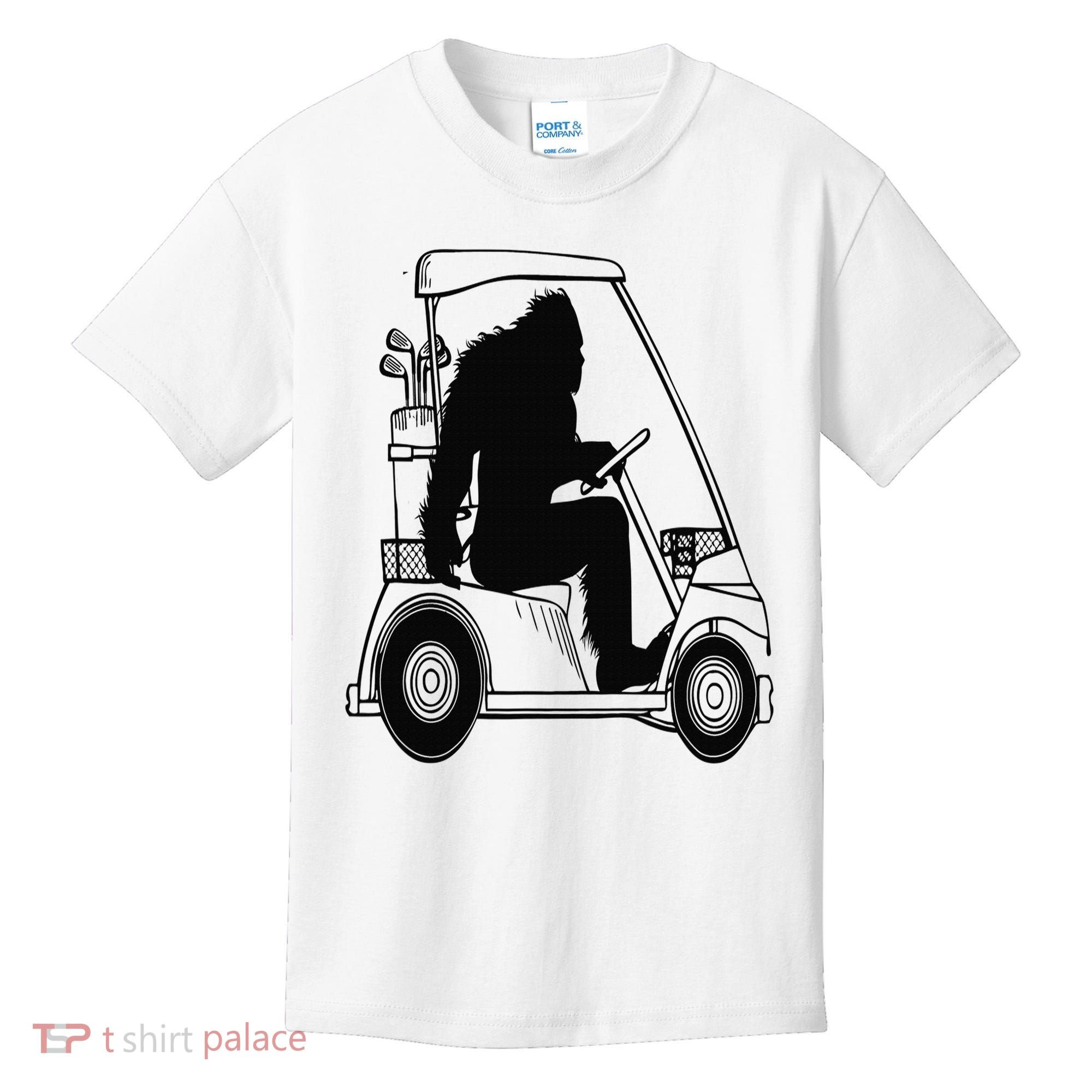 Bigfoot Golf Tee Sasquatch Driving Golf Kids T-Shirt