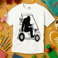 Bigfoot Golf Tee Sasquatch Driving Golf Kids T-Shirt thumb 3