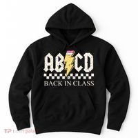 Boy Girl Teachers Rock Back To School Abcd Back In Class Hoodie thumb 0