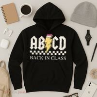 Boy Girl Teachers Rock Back To School Abcd Back In Class Hoodie thumb 3
