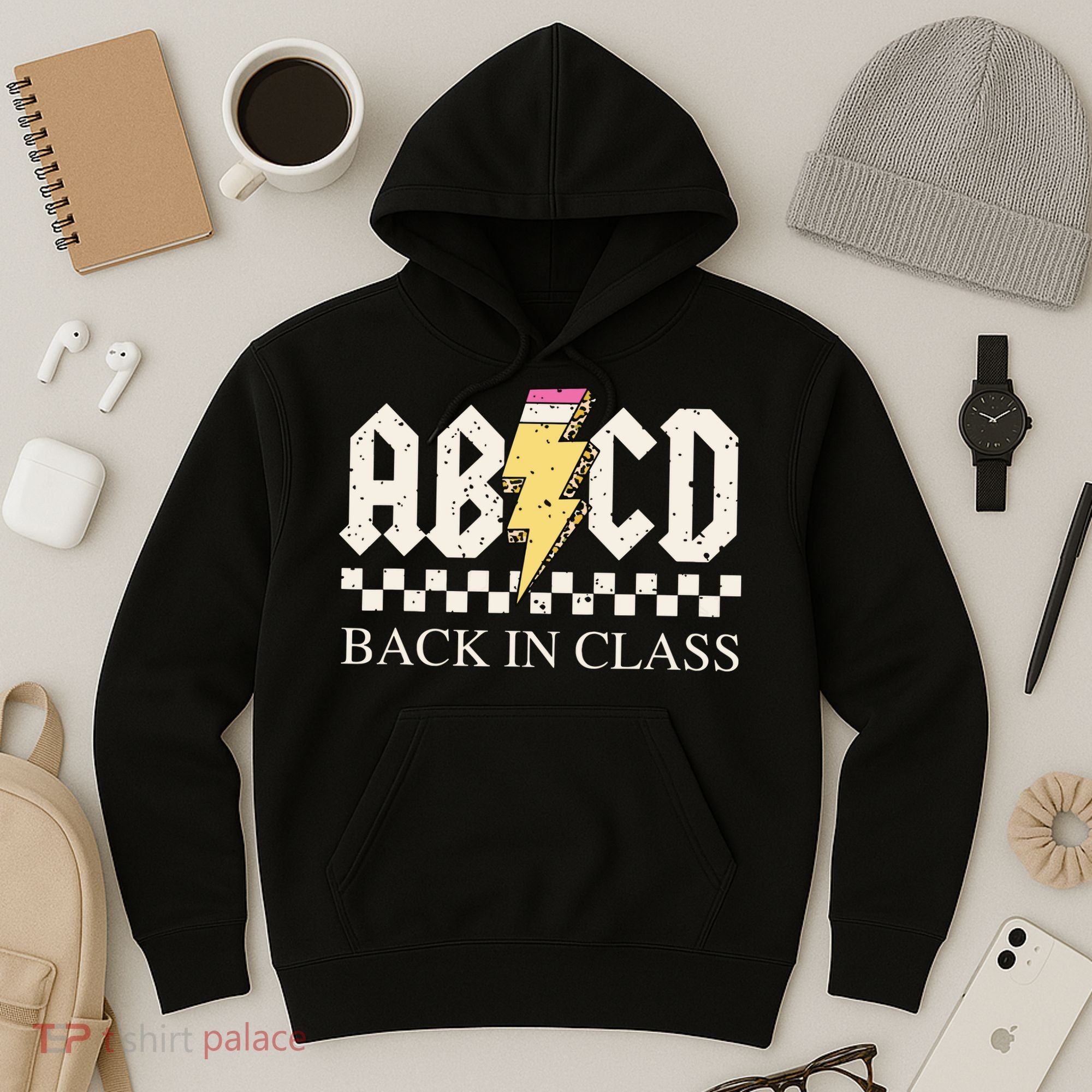 Boy Girl Teachers Rock Back To School Abcd Back In Class Hoodie