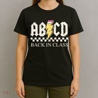 Boy Girl Teachers Rock Back To School Abcd Back In Class T-Shirt thumb 4