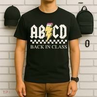 Boy Girl Teachers Rock Back To School Abcd Back In Class T-Shirt thumb 6